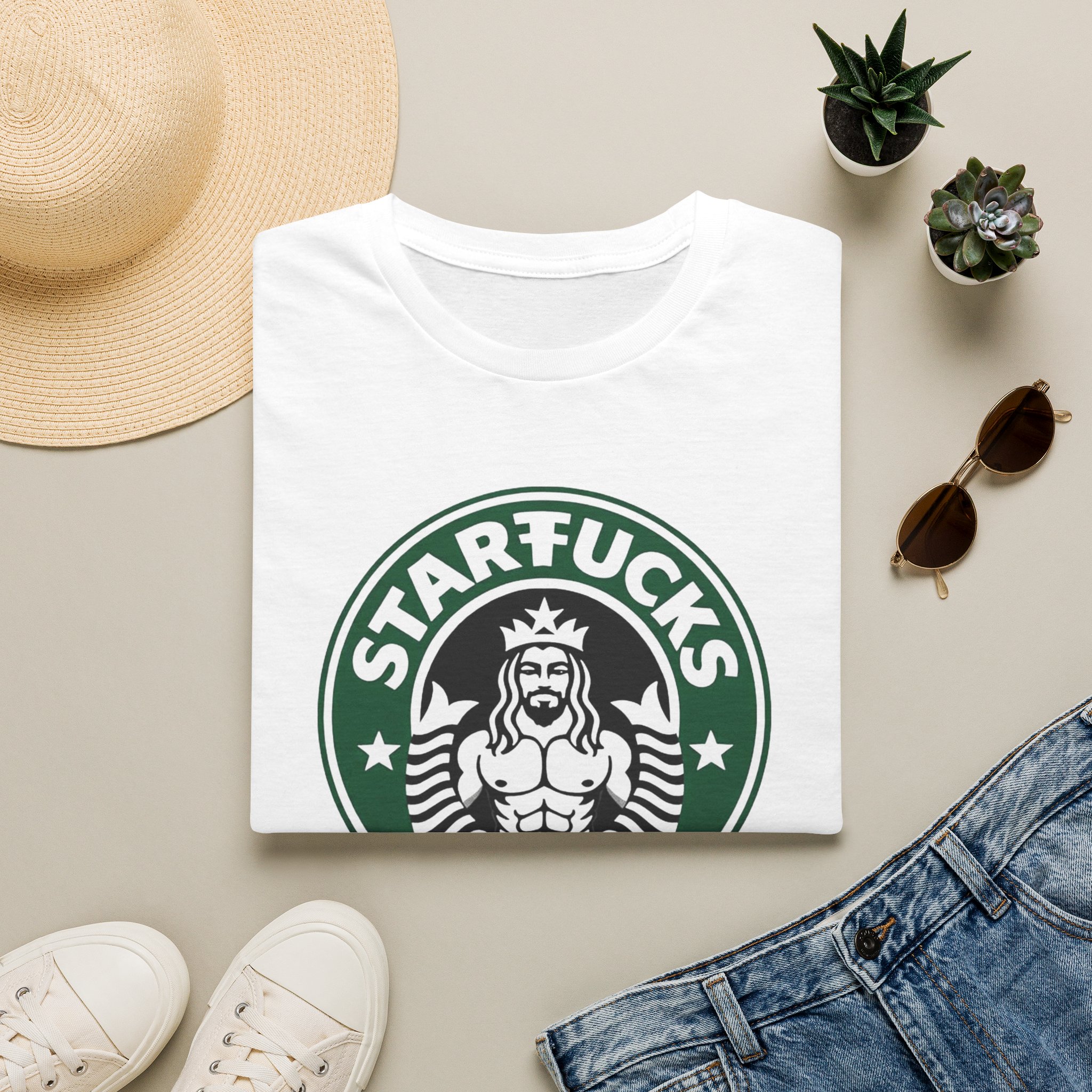 Starfucks logo parody T-Shirt | Coffee Parody Tee, Funny Coffee Shirt - Image 2